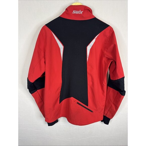 Swix Hydra-Vent Men’s M Red Black Running Training Softshell Jacket Zip Pockets - Picture 4 of 8